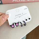 DAIIIBABYYY  -  Cute Funny Monster Eyes Stud Earrings Set Women Y2K Kpop Fashion C-Shape Earring Set Goth Jewelry brincos Accessories