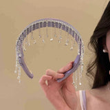 Daiiibabyyy  1PC Diamond Tassel Flocking Hair Bands for Women Delicate Fashion Hair Accessories Premium Sense Simple Versatile Hair Accessori