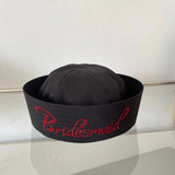 DAIIIBABYYY  -  New Niche Y2K Diamond-encrusted Alphabet Sailor Hat Women's Fashion Spring and Summer Temperament Flipped Brim Dome Beret