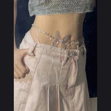DAIIIBABYYY  -  Stylish Butterfly Body Chain Jewelry Sparkling Butterfly Tassels Waist Chain Accessory Delicate Body Chain Adornment