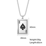 DAIIIBABYYY  -  New Stainless Steel Poker Card Ace of Spades Pendant Chain Necklace For Men Women Jewelry Hip Hop Jewelry Gifts Wholesale