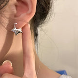 Daiiibabyyy Silver Plated Star Earrings for Women Girl Birthday Gift Jewelry Dropshipping Wholesale