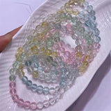 DAIIIBABYYY  -  7MM Natural Colored Topaz Bracelet Jewelry For Woman Men Healing Fengshui Stretch Fashion Gift 1PCS