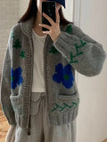 Daiiibabyyy  Autumn New Knitted Jacket Women  Anti-Aging Flower Casual Loose Layering Sweater Open Cardigan Fashion Ladies' Wear