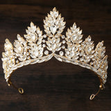 Daiiibabyyy  Korean Bridal AB Crystal Rhinestone Big Tiaras Crowns For Women Girls Wedding Party Crown Hair Dress Jewelry Accessories