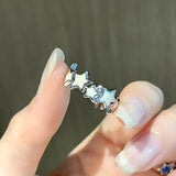 DAIIIBABYYY  -  2024 Gothic Unisex Star Ring Set Punk Grunge Cross Star Woman Man Jewelry Hip Hop Party Street Ring Accessories New Gift