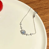DAIIIBABYYY  -  Korea Trendy Blue Planet Crystal Bracelet for Women Personality Moonstone Stars Bangle Punk Jewelry Y2k Accessories Wholesale