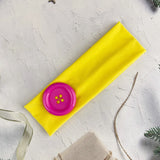 Daiiibabyyy  Summer Colorful Large Button Wave Point Hairband Korean Ins Y2K Retro Elastic Hairband Blogger Same Style Trendy Cool Hairband
