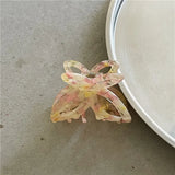 DAIIIBABYYY  -  Romantic Spring Color Acetate Butterfly Grip Temperament and Beautiful Hollow Bow Barrettes Hair Claw Small Headwear Hair Claws