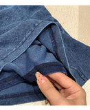Daiiibabyyy  Women's Summer Blue Denim Short Dress High Waist Folding Strap Hip Wrapping Slimming Fit Mini Dresses 2025 New Style Fashion