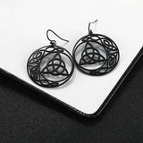 DAIIIBABYYY  -  Triangle Celtic Knot Crescent Edge Stainless Steel Earrings for Women's Fashion and Elegant Talisman Jewelry Gifts