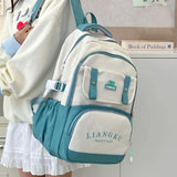 Daiiibabyyy  New Design Nylon School Bag Red Color Large Capacity Backpack Multifunctional Shoulder Bag
