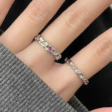 Aesthetic Jewelry Rings For Women Colorful Crystal Zircon Finger Rings Chic Wedding Party Accessories  Fashion