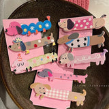 DAIIIBABYYY  -  Sweet Cute Puppy Barrettes Three-Dimensional Cartoon Animal Barrettes Girl Heart Duckbill Clip Side Clip Hair Accessories