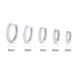 Daiiibabyyy 1Pair Gold Color Hoop Earrings For Women Fashion Cubic Zirconia Small Huggie Cartilage Earrings Helix Tragus Piercing Jewelry