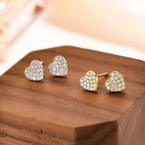Daiiibabyyy New Trendy Simple S925 Moonlight Stone Heart Shaped Stud Earrings Smooth Delicate Zircon Love Drop Earrings For Girl Gift