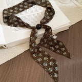 Daiiibabyyy  Chiffon plaid printed acrylic bead necklace, fashionable and popular Korean jewelry