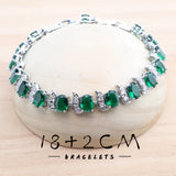 Daiiibabyyy Green Zircon Silver 925 Bridal Jewelry Sets For Women Wedding Earrings Rings Pendant Necklace Stone Bracelets Set