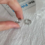Daiiibabyyy  Fashion Silver Color Six Pointed Star Hoop Earrings For Women Simple Crystal Asymmetric Star Round Huggies Earrings Jewelry