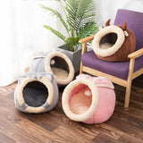 DAIIIBABYYY  -  Cat Bed House Kennel Nest Round Pets Sleeping Cave Kitten Beds Pet Basket Cozy Kitten Lounger Cushion Cat House Tent Dog House