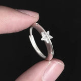 Daiiibabyyy  New Frosted Zircon Ring Neutral Star Adjustable Open Ring Unique Sweet Cool Style Wedding Party Jewelry Accessories Gifts