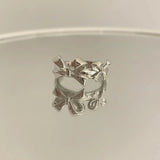 Daiiibabyyy Kpop Goth Vintage Y2K Silver Color Metal Bow Open Ring For Women Egirl 90s Party Grunge Aesthetic Jewelry Accessory Wholesale