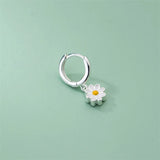 DAIIIBABYYY  -   New Simple Daisy Flower Pendant Hoop Earrings for Women Korean Sweet Cute Hanging Earrings Girl Wedding Party Jewelry Gifts