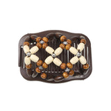 Daiiibabyyy  Wooden Bead Magic Hair Comb Elastic Rope Disc Hair Clip Quick Bun Maker for Women Vintage Hair Styling Tool