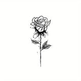 Daiiibabyyy  1pc Flower Patterned Herbal Tattoo Sticker, Symbolizing Noble and Beautiful Flower Arm Tattoos, Waterproof