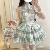 DAIIIBABYYY  -  White Sugar Girl Original Design Lolita Dress Chinese Style Hanging Neck Dress Summer