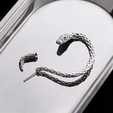 Daiiibabyyy Fashion Punk Style Twining Snake Shape Clip Earrings Stud Cuff Earrings for Women Style Ear Hanging Earrings Party Jewelry