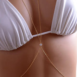 DAIIIBABYYY  -  Bohemia Sexy Cross Chest Breast Belly Body Chain for Women Simple Stars Moon Crystal Chest Chain Waist Chain Jewelry Party