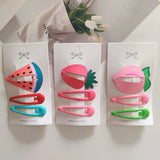 DAIIIBABYYY  -  3pc Fashion Cartoon Cute Fruit BB Hairpin Hair Clips for Women Girls Childs Gift Hair Accessories Party Holiday Ornament