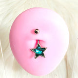 Daiiibabyyy  Y2K Jewelry Blue Crystal Star Navel Nail Sexy Aesthetic Fashion Punk Navel Ring Body Piercing Korean Cool Belly Button Rings