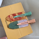 DAIIIBABYYY  -  2pcs Fruit Juice Series Hairpin Cute Grape Watermelon Makeup Clips Traceless Hair Clips Hair Accessories Glitterpink Bangs Clips