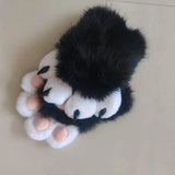 Daiiibabyyy  New Kawaii Animal Paw Gloves, Plush Cosplay Claw Mittens with Movable Nails for Anime Costume Party