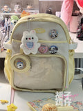 Daiiibabyyy  Japanese Cute Girl Student Schoolbags Women's Two-dimensional Small Appetite Transparent Ita Backpacks Large-capacity Backpack