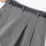 Daiiibabyyy  Winter New Product: Women's Fashion Casual High Waist with Belt Suit Half Skirt Short Skirt Pants