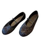 Daiiibabyyy  Faux Horsehair Ballet Flats Women Round Toe Elastic Band Mary Janes Shoes New Designer Fur Flats Women Cozy