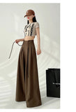 DAIIIBABYYY  -  Streetwear Wide Leg Pants Women Korean Black High Waist Suit Pants Summer Fashion Elegant Lace Up Straight Trousers New