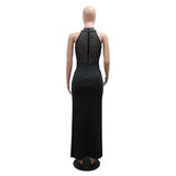 DAIIIBABYYY  -  Sexy Dresses for Woman O Neck Sleeveless Diamond Side Split Ankle Length Elegant Ladies Birthday Party Dinner Vestidos Mujer New