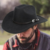 DAIIIBABYYY  -  Vintage Western Cowboy Hat For Men's Gentleman Lady Jazz Cowgirl With Leather Wide Brim Cloche Church Sombrero Hombre Caps
