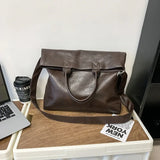 Daiiibabyyy  Designer Style Men's Commuting File Bag Hand-Held Briefcase Multifunctional Large Capacity Versatile Tote Bag Crossbody Bag