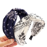 Daiiibabyyy  Wide Fabric Headbands For Women Girls Flower Knotted Hairbands Female Hair Bands Hair Hoops Hair Accessories