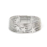 Daiiibabyyy  Boho Glitter Filled Slim Strips Leather Bracelet for Women Fashion Cute Stars Multilayer Wrap Bracelets Charm Jewelry