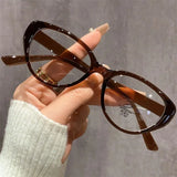 Daiiibabyyy  Retro Myopia Glasses Anti-blue Light Cat Eye Flat Mirror HD Nearsighted Eyeglasses Unisex Diopter 0 -0.5 -1.0 -1.5 -2.0 To -4.0