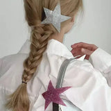 Daiiibabyyy  Irregular Star Spring Clip: Subtle Sweet Cool Spicy Girl Versatile Temperament Edge Headpiece One Word Clip