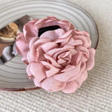DAIIIBABYYY  -  Romantic French Rose Flower Barrettes Women's Back Head Shark Clip Large Grip Loose Clip Headdress Fashion