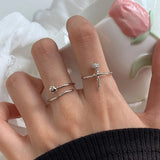 Daiiibabyyy 925 Sterling Silver Rings Flower Rose Opening Ring For Girl Cherry Blossom Adjustable Finger Ring Wedding Fine Jewelry wholesale