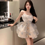 Daiiibabyyy  Super Fairy Suspender Beautiful Back Floral Princess Puffy Skirt Pure Sweet and Sexy Girl
